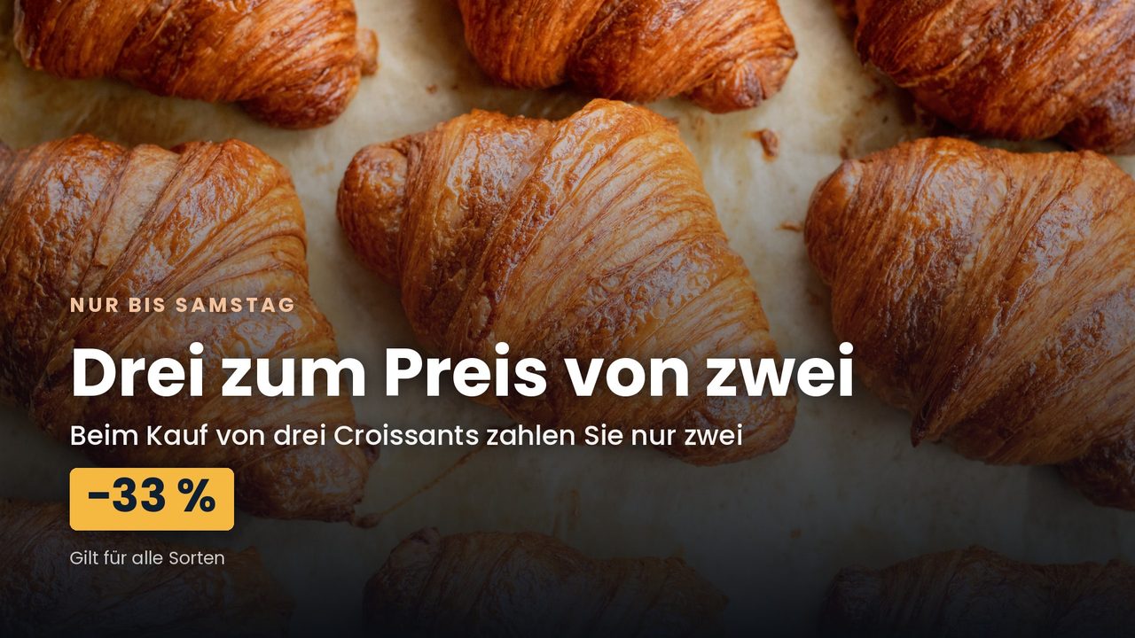 Digitale Anzeige: Aktion, drei zum Preis von zwei